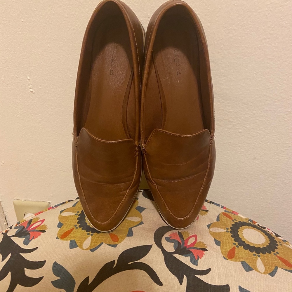 Brown Loafers with small heel!!